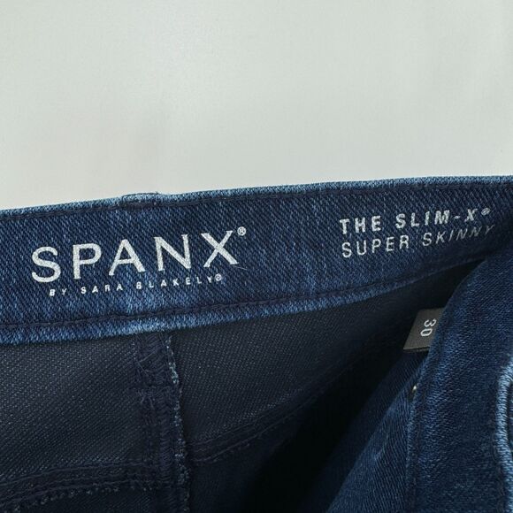 SPANX Slim-X Super Skinny Blue Jeggings Jeans Size 30 - Picture 6 of 9